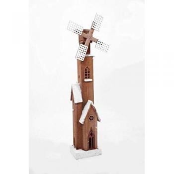 LED Holz Windmühle mit drehendem Windrad