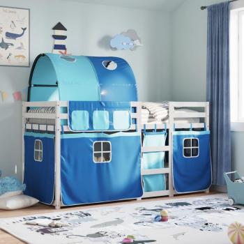 Solid Wood Blue Bunk Bed 90x200 cm