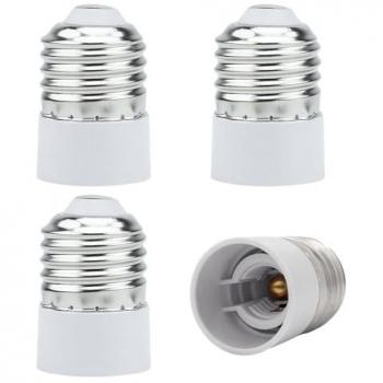Pack 4 adaptateurs lampes INTIRILIFE, blanc, E27 à E14