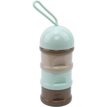 Contenedor de leche en polvo para niños, 3 compartimentos, estilo rana
