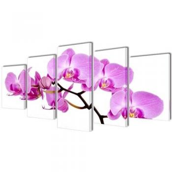 200 x 100 cm Canvas Wall Print Set Orchid