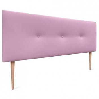 Cabecero Moderno Rosa Acolchado con Botones y Patas 150x105cm