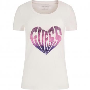 T-Shirt Élastique Avec Logo Frontal Strass