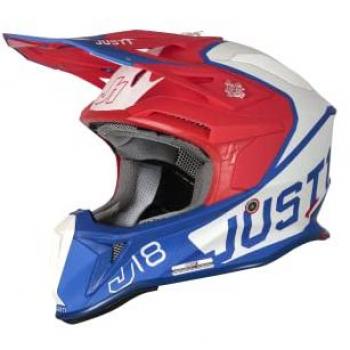 Casco Just1 J18 Vertigo Azul Blanco Rojo
