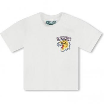 T-shirt en coton pour bébé fille Kenzo 9M blanc