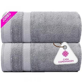 Casa Copenhagen Set de 2 Serviettes de Bain Gris Noir