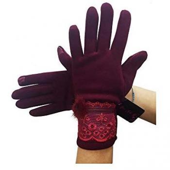 Tienda Trade Shop: guantes burdeos de algodón 8½ mujer forro interno
