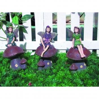 GardenWize Fairyland Toadstone Grave Décor 3-Pack