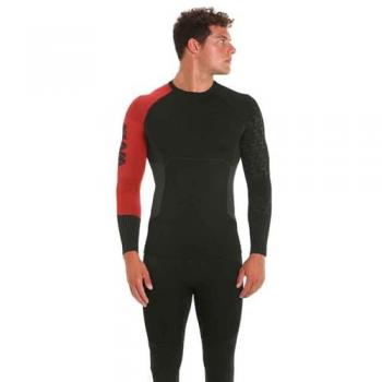 Slam Maglia termica Seamless Pro black/red/grey L