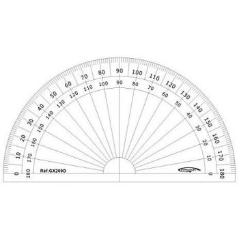 Rapporteur ½ cercle 10cm degrés Transparent