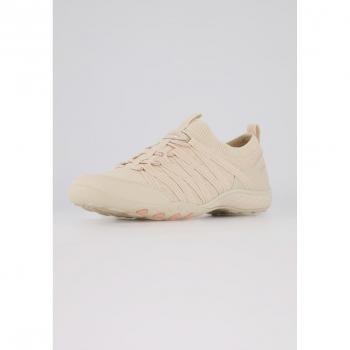 Scarpe slip-on in poliestere con memory foam, Donna, Beige