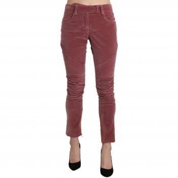 Mid Waist Skinny Cotton Pants