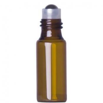 Botellas de viaje de vidrio ámbar con rodillo, 3/5/10ml, rellenable