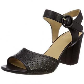 Geox D Eudora F, Sandalia de Mujer con Pulsera, Negro