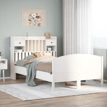 Bambino Letto con Libretto Vita XL 120x190 cm, Senza Materasso, Bianco, Borovana