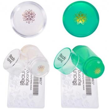 Silicone Nail Art Stamping Kit with Clear Handle