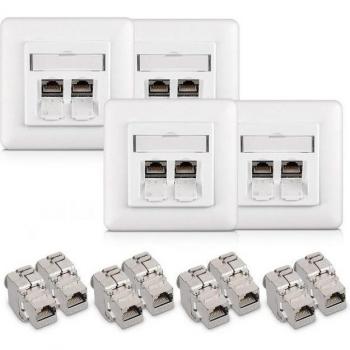 Kwmobile 8x Raccords Cat 6A pour Câbles RJ45