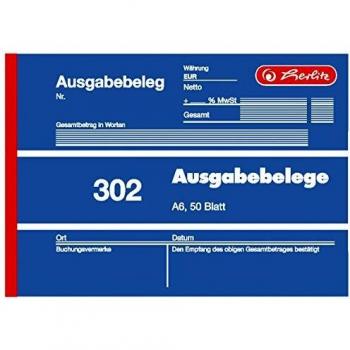Herlitz Ausgabebeleg A6, 50 Blatt, 1 Stück