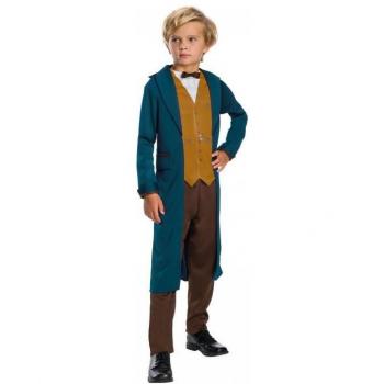 Vestiario fantasy Newt Scamandrello – Colore blu e marrone per bambini