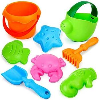 Set di Giochi d’Acqua e Sabbia Dreamon: Secchiello, Pala, Rastrello, Stampi + Borsa