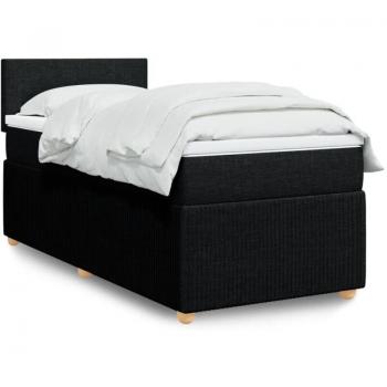 Cama box spring Torana 100x200 cm en tela negra