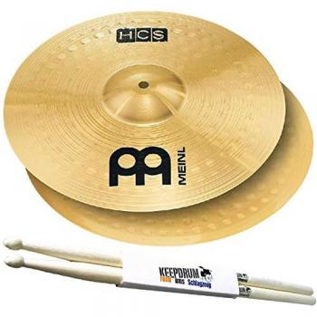 Meinl HCS13H Hi-Hat Becken mit Drumsticks (13 Zoll)