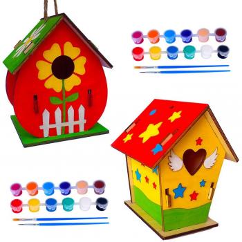 Kids' Wooden Birdhouse Craft Set