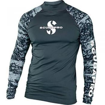 SCUBAPRO Rash Guard Langarm Herren Slim Fit UV-Shirt UV Schutz (Graphit)