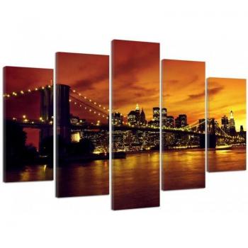 Brooklyn Sunset Panorama 5 Panels 100x70