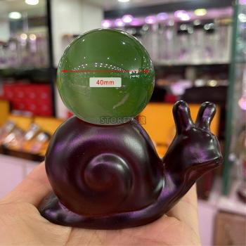 Décoration en Résine Escargot avec Boule Cristal pour Bureau