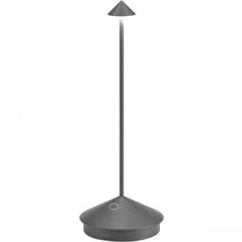 Zafferano Pina Pro Lampada Da Tavolo Ricaricabile Grigio Scuro