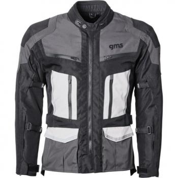 Giacca Moto GMS Tigris Impermeabile Tessile Nero Grigio Bianco 5XL