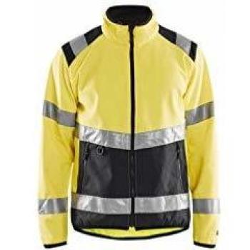 Krähe Sicherheits Softshelljacke, hochsichtbar, gelb schwarz, 3XL