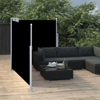 Black Retractable Side Awning 100x600 cm