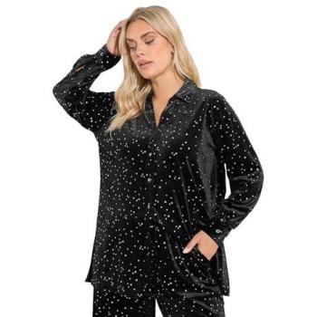 Yours Curve Chemise velours soirée noir charbon