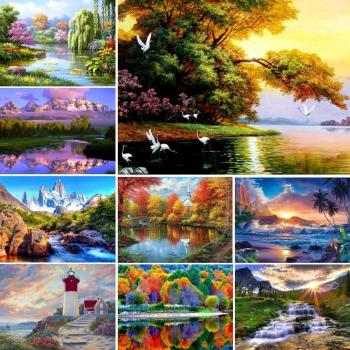 5D Diamond Art Spring Landscape Mosaic Cross Stitch Home Gift 20X30CM