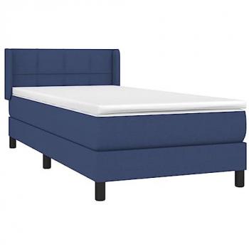 Giroletto a Molle con Materasso Blu 90x190 cm in Tessuto Boxspring Moderno
