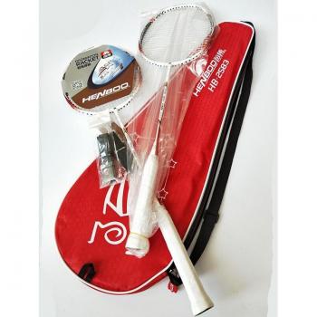 HENBOO Durable Badminton Racket Set with Tote for Standard Use