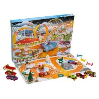 Calendrier de l’Avent Garçon – 24 Plaisirs : 8 Véhicules Hot Wheels, 16 Accessoires, Kit Jouets Noël 2022 + Carte Tigre