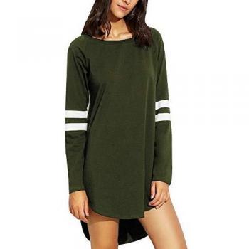 Oversize Women’s Vonda Longshirt – Baseball‑Style in Z‑Armeegrün
