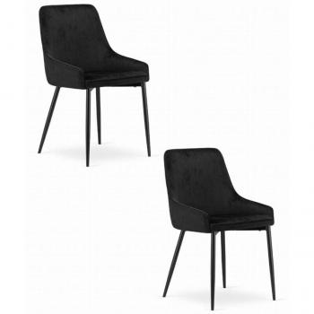 Chaise MONZA Velvet Noir Contemporary