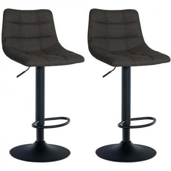 Set Sgabelli Bar Jerry Grigio Scuro Nero 2P