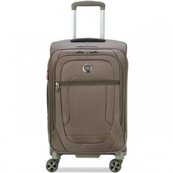 Delsey Paris Helium DLX 4 Double Rolls Trolley 55 cm Moka valise cabine souple pour femme et homme