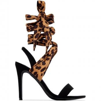 LALA IKAI Women's Open Toe Lace-up Heels