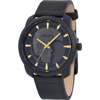 Police Reloj Hombre Analogico Cuarzo con Correa de Cuero PL15714JSB.61