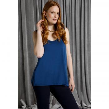 Plus Size Stretch Knit Tank Top, Women, Blue, Size 20/22, Viscose