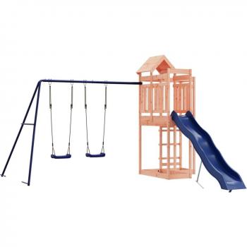 Aire de jeux avec toboggan et balançoires en douglas