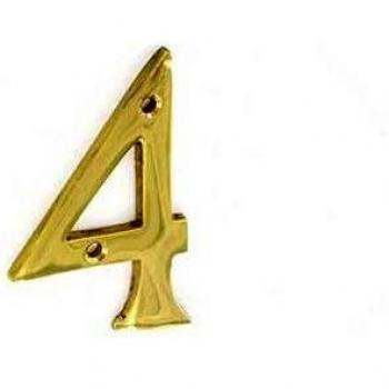 Securit Brass Numeral 4 75mm Gold