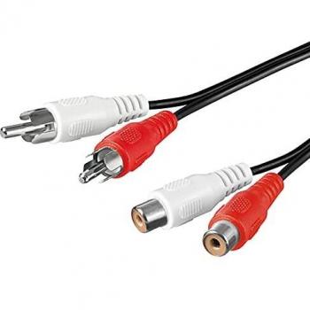 Câble audio Goobay 2xRCA Mâle/Femelle 2,5 m Noir
