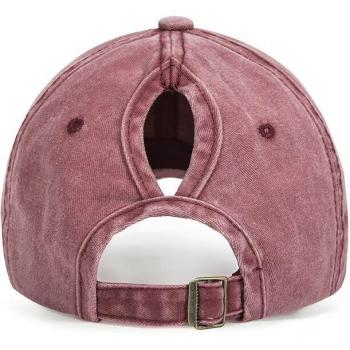 Gorra de algodón para mujer con apertura para coleta